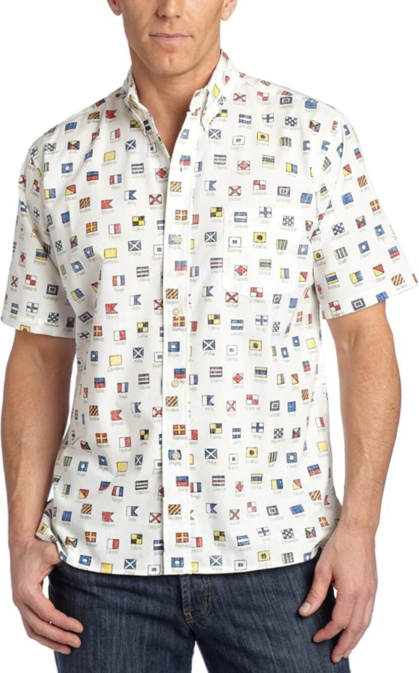 Reyn Spooner Charlie Foxtrot Nautical Shirt Mens M NWT Hawaiian